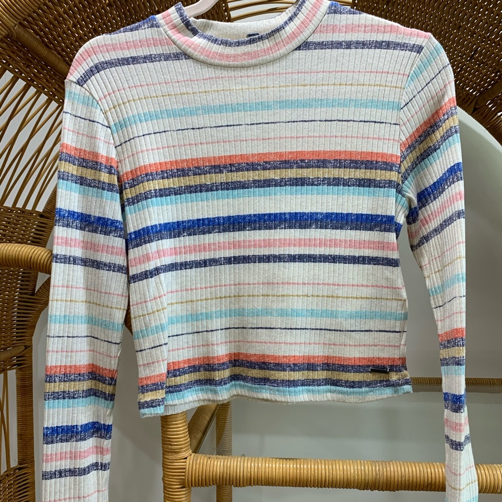 cropped long sleeve knit tee